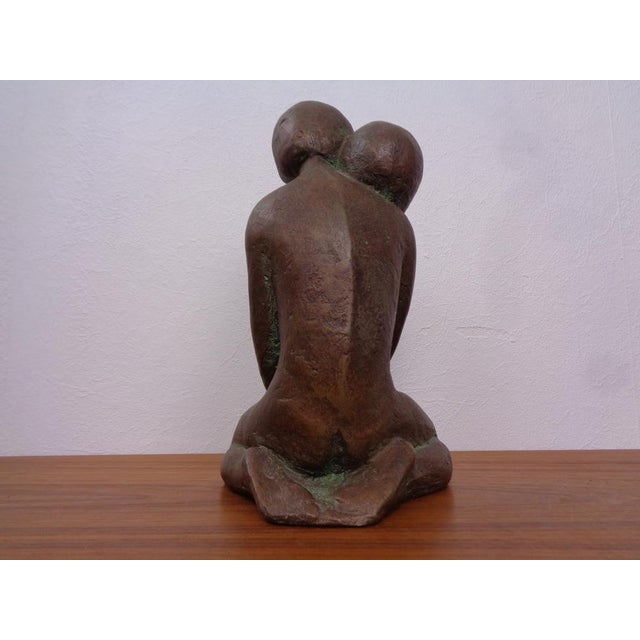 Handcrafted Stoneware Loving Couple Figure from Achatit Werkstätten, Germany, 1960s For Sale - Image 13 of 18