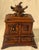 Brown 1880s Black Forest Carved Walnut Jewelry Box With Birds, Floral Relief, & Key For Sale - Image 8 of 15