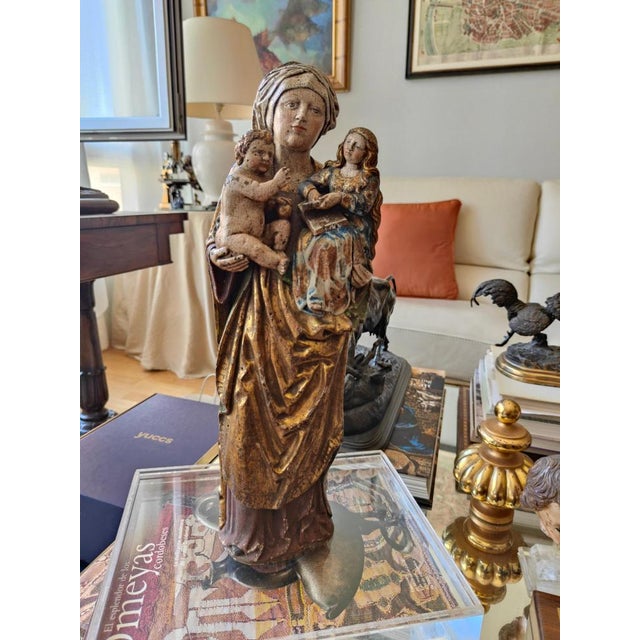 Gothic Virgin, 1450, Wood Sculpture For Sale - Image 4 of 16