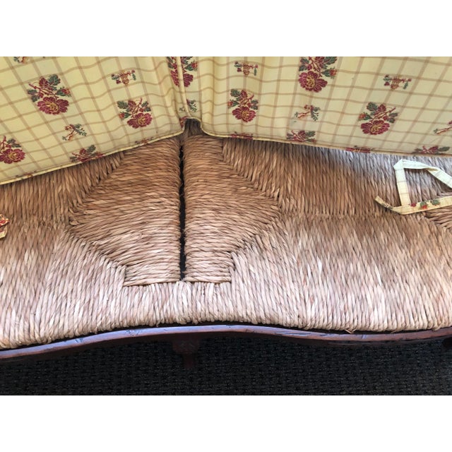 Fremarc Fremarc Custom French Provencial Bench With Brunschwig and Fils Cushion For Sale - Image 4 of 12