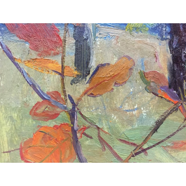 Blue 1970s Oil Painting Forest Landscape Gantman Moisey Faibovich For Sale - Image 8 of 11