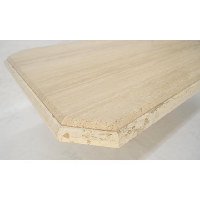 Solid Travertine Single Pedestal Base 40x80 Italian Dining Table MINT