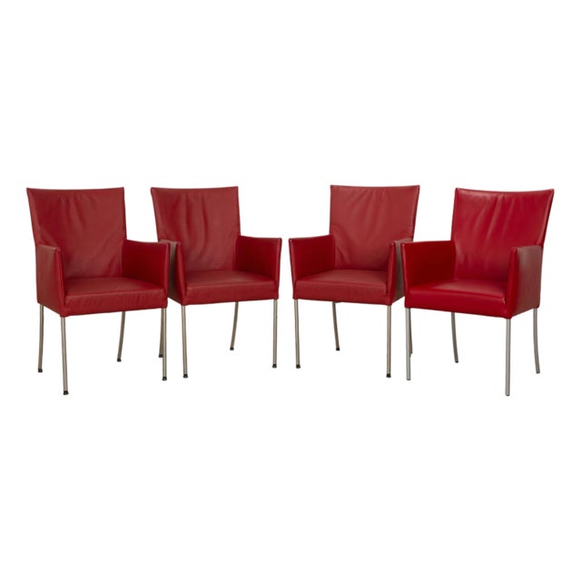 ARC-E Chairs in Red Leather by Bert Plantagie, Set of 4 For Sale