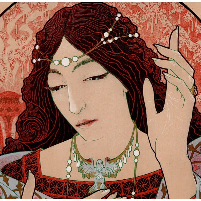 Marcel Lenoir, Invocation à la Madone d'Onyx Verte, 1897, Lithograph on Paper For Sale - Image 3 of 10