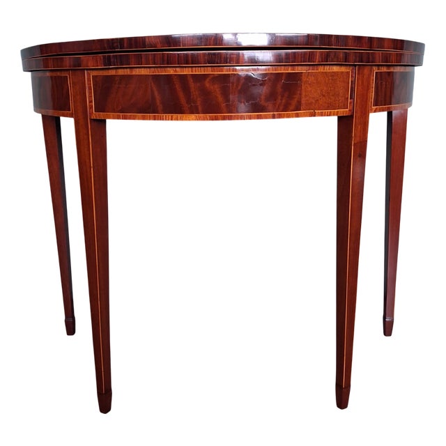 English Regency Folding Game Table in Mahogany with Leather Top, 1820 For Sale