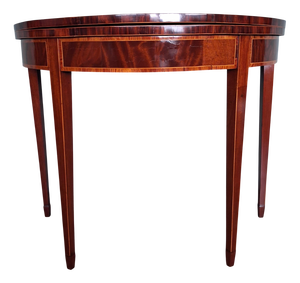 English Regency Folding Game Table in Mahogany with Leather Top, 1820