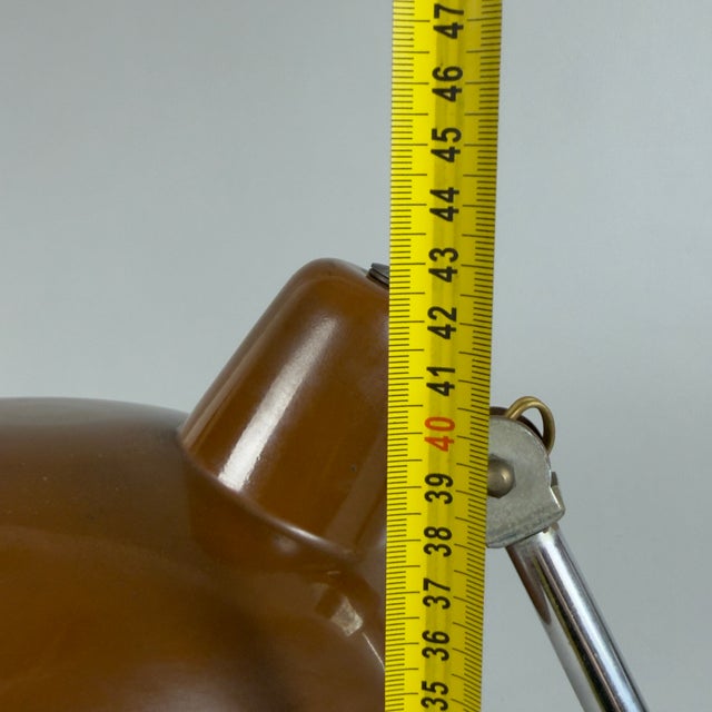 Vintage Adjustable Brown Metal Desk Table Lamp attributed to Seminara, 1960s For Sale - Image 10 of 11