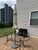 Brown Jordan Roma Table Frame and Weighted Umbrella Base With Canvas Umbrella For Sale - Image 12 of 15