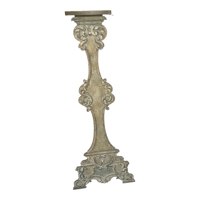 1990s Italian Hand Painted Wood Pedestal For Sale