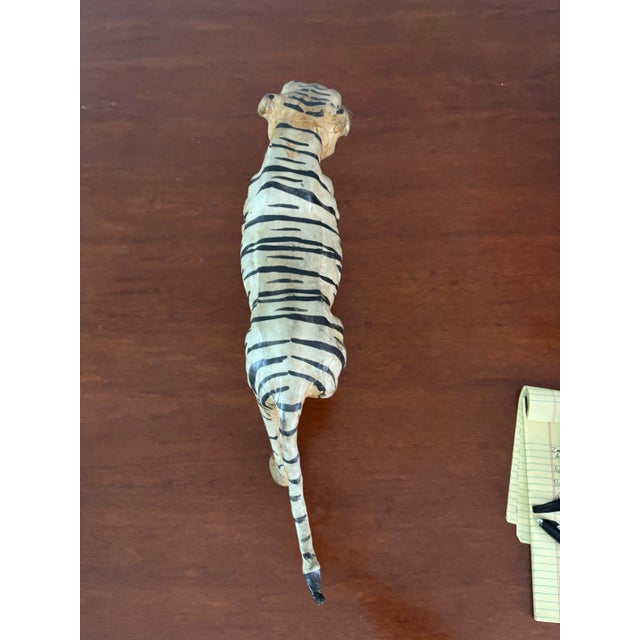 Animal Skin Early 20th Century Leather Tiger Sculpture For Sale - Image 7 of 8