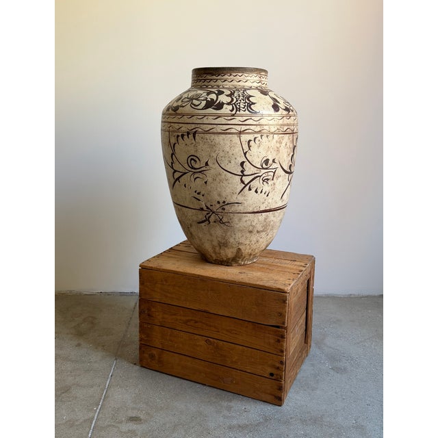 Antique Chinese Cizhou Style Pottery Jar, Ming Dynasty Period For Sale - Image 4 of 12