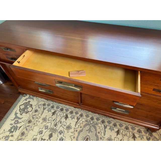 1950s 1950s Mid-Century Willett Cherry Wood Trans East Dresser For Sale - Image 5 of 7