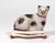Mid 19th Century Staffordshire Pottery Cats on Cushions, Pair of Lilac Recumbent Figures Circa 1820–1840 For Sale - Image 5 of 8