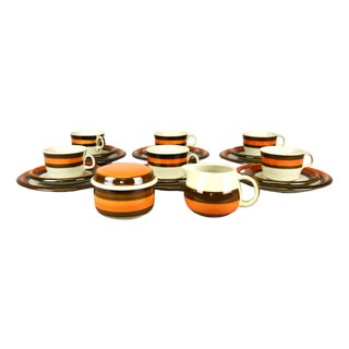 Vintage Annika Coffee Service by Marianne Westman for Rörstrand, 1970s, Set of 14 For Sale