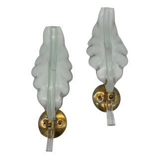 Vintage Italian Glass Wall Lamps from Seguso, 1960s, Set of 2 For Sale