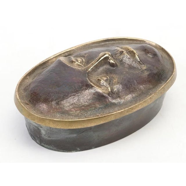 Late 20th Century Late 20th Century Nelles Studio Bronze Face-Form Box For Sale - Image 5 of 6