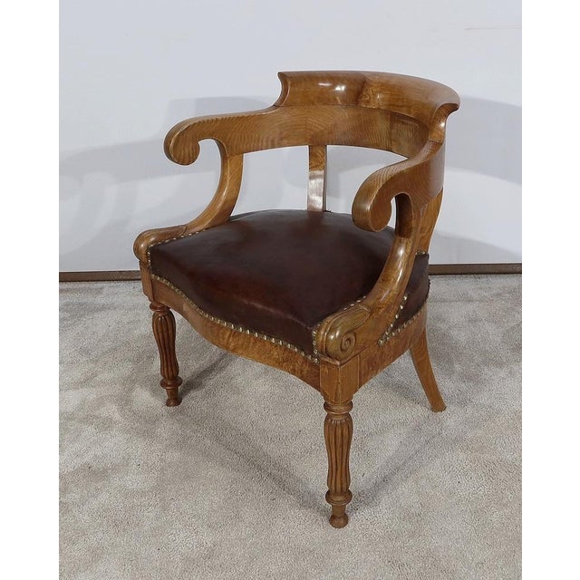 Louis Philippe Desk Chair in Ash, in Good conditions. Designed before 1890