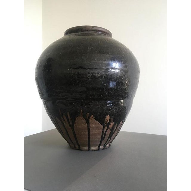 Late 18th Century Khmer Brown Glazed Terracotta Vase For Sale - Image 10 of 18