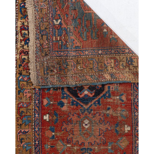 Antique Circa 1890 Red Hand Knotted Oriental Runner 3ft 3in X 11ft For Sale - Image 4 of 13