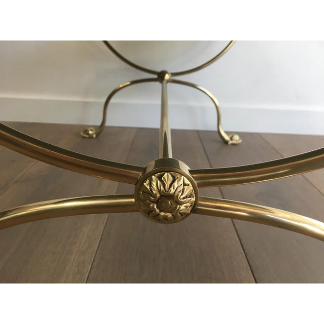 Neoclassical Style Brass Coffee Table with Dolphins Heads and Mirror Top For Sale - Image 10 of 13