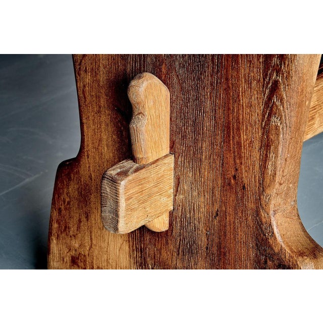 Brutalist Oak Coffee Table from De Puydt, Belgium, 1970s For Sale - Image 9 of 11