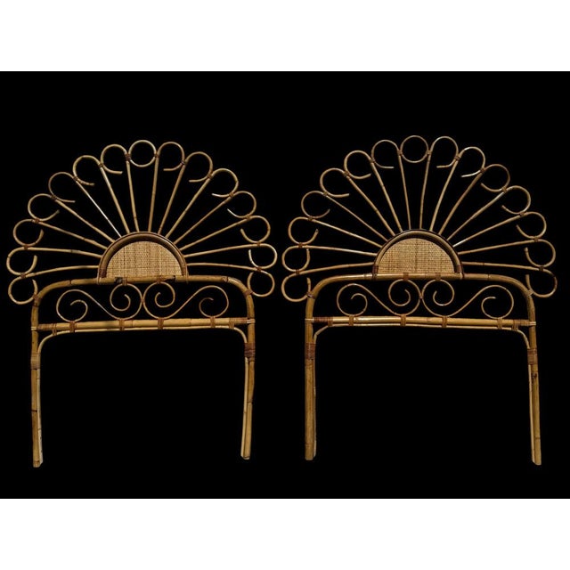 1960s Set of Headboard in Bamboo and Rattan, Handcrafted Côte Dazur, France, 1960s For Sale - Image 5 of 13