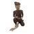 Mid 20th Century Hand-Carved Chinese Figural Sculpture of Seated Musician With Drum For Sale