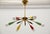 White Mid-Century Modern Brass 6-Arm Sputnik Lamp, Italy, 1950s For Sale - Image 8 of 13
