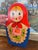 Charming vintage wooden wall hook rack crafted in the shape of a traditional Russian matryoshka doll. This piece is hand-...