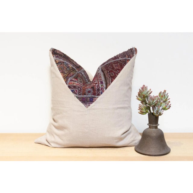 Textile Aboli Antique Tapestry Linen Pillow For Sale - Image 7 of 7