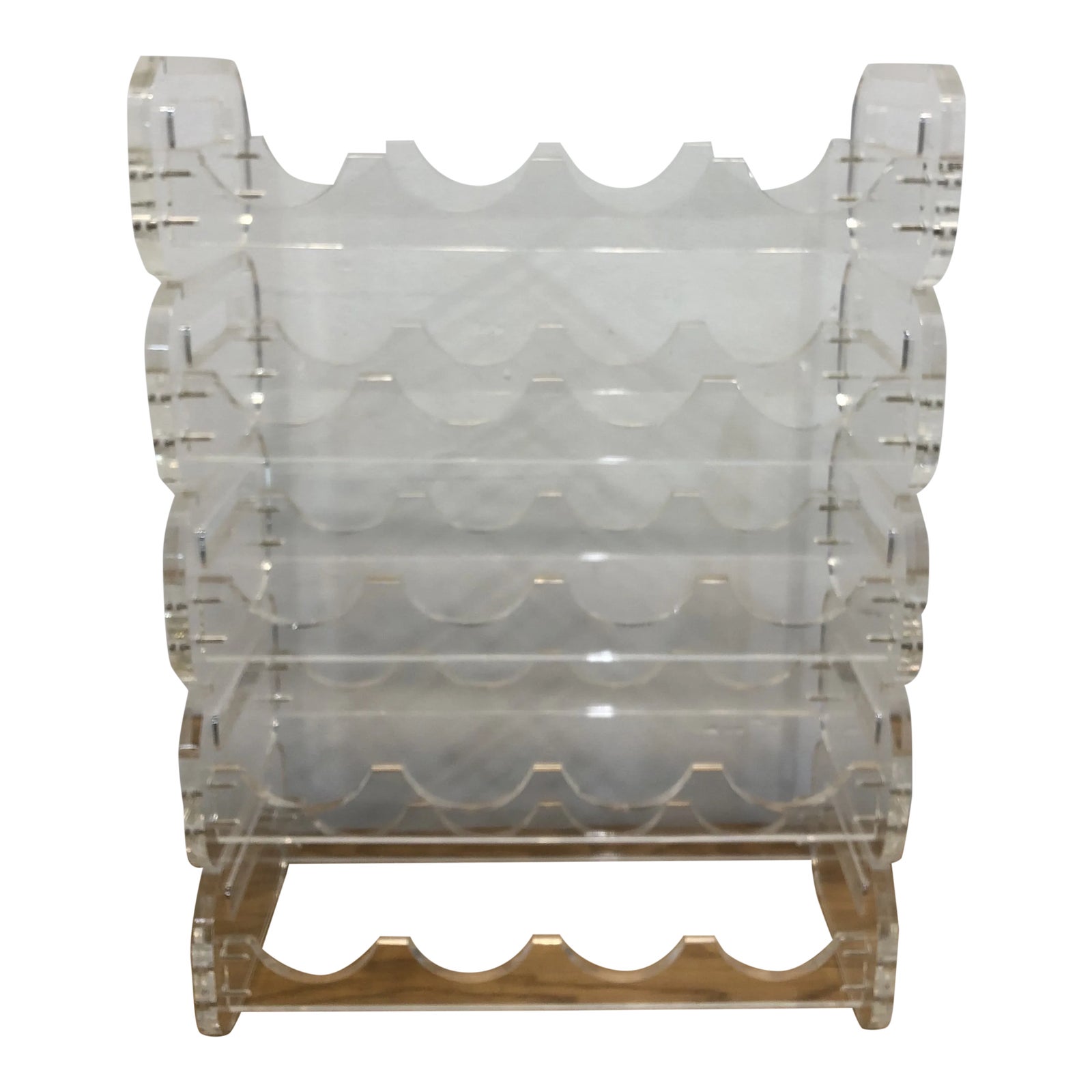 Vintage Mid Century Lucite Wine Rack | Chairish