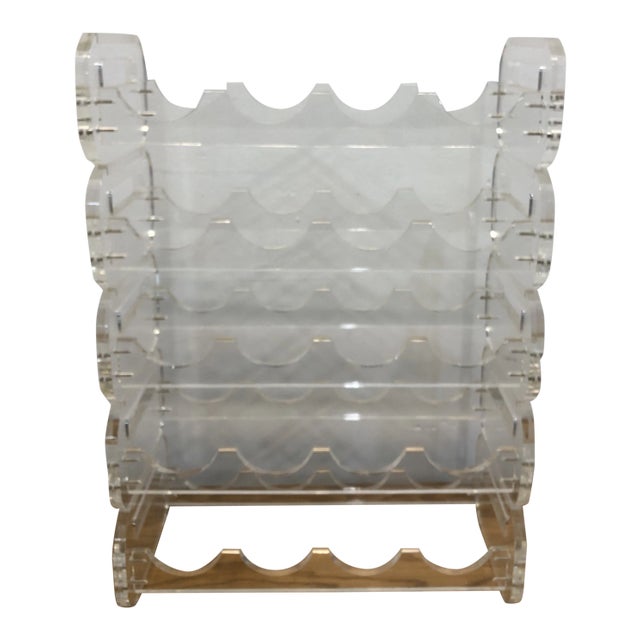 Vintage Mid Century Lucite Wine Rack For Sale
