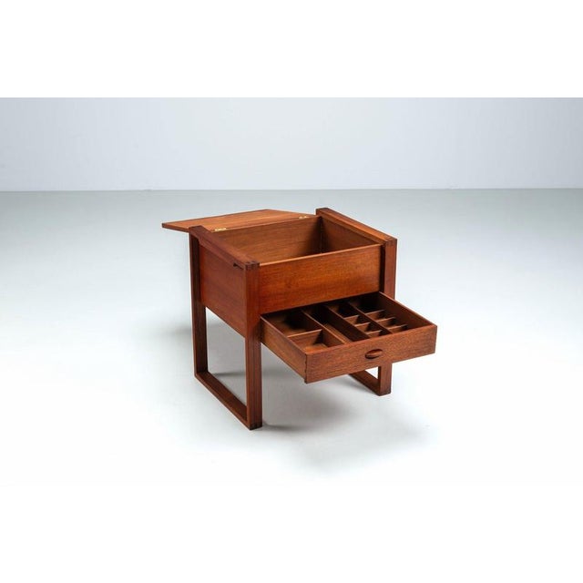 Scandinavian Modern Storage Cabinet in Teak with Sled Base Denmark 1960 For Sale - Image 3 of 16