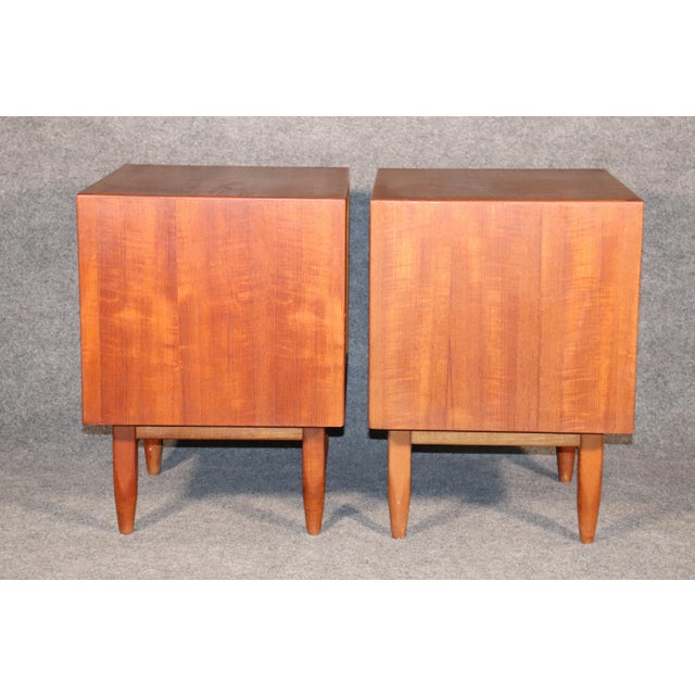 Burnt Orange Mid 20th Century Danish Modern Nightstands by Falster - 2 Pieces For Sale - Image 8 of 10