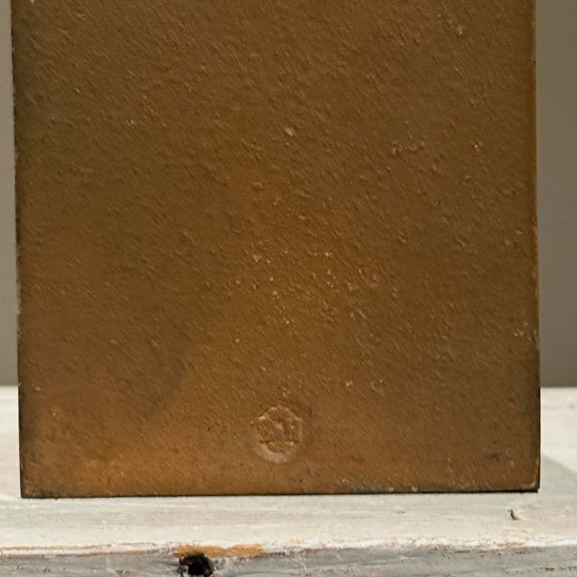 Vintage Pair of Cast Bronze Bas-Relief Thomas Jefferson Portrait Bookends For Sale - Image 9 of 9