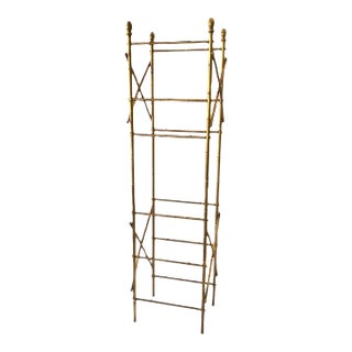 Faux Bamboo Gilt Metal Etagere For Sale
