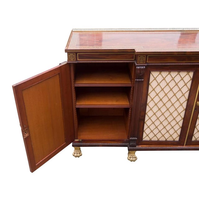 Regency Mahogany and Brass Inlaid Credenza From Westport House, Ireland For Sale - Image 17 of 18
