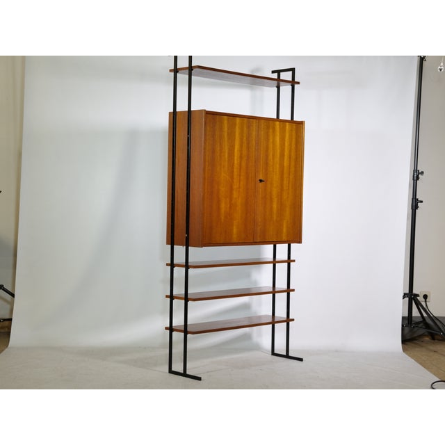 Black Teak Bookcase Shelving System, 1960s For Sale - Image 8 of 12