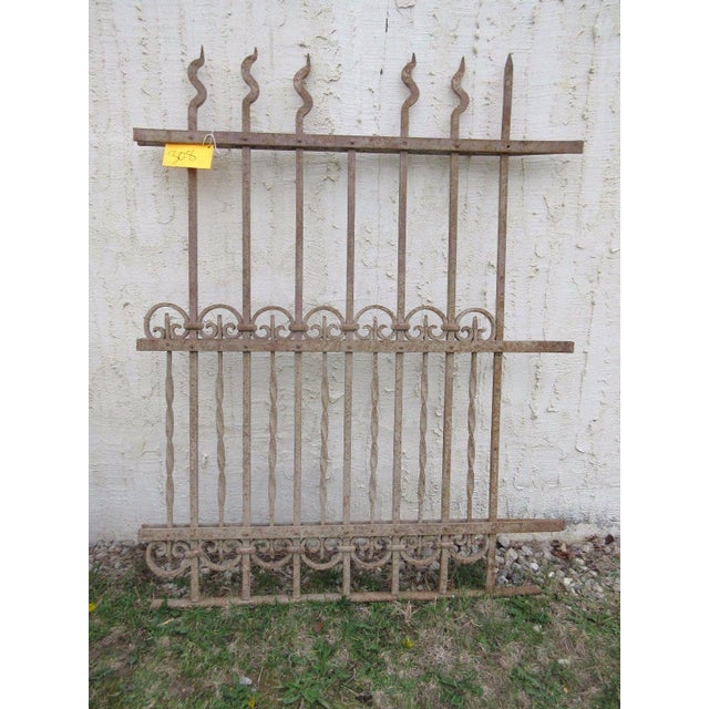 Antique Victorian Iron Gate Window Garden Fence For Sale In Philadelphia - Image 6 of 7