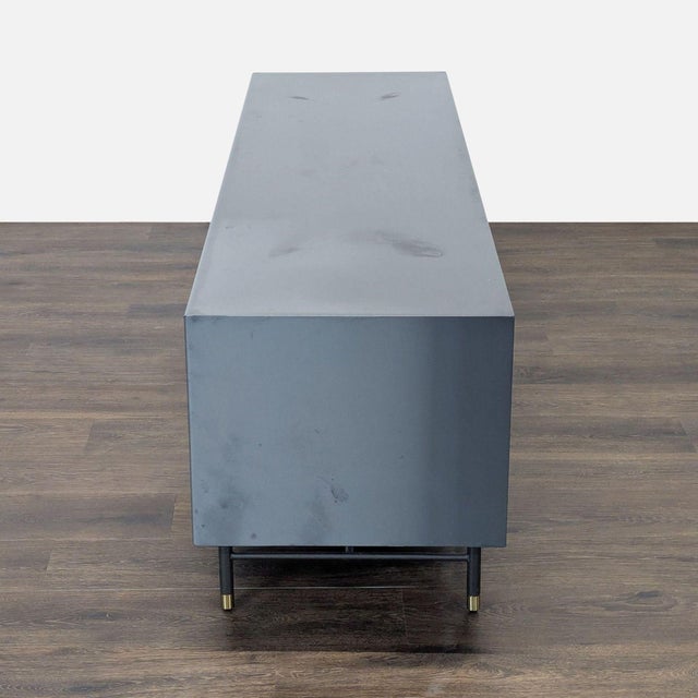 2010s West Elm Modernist Wood and Lacquer Media Console For Sale - Image 5 of 9