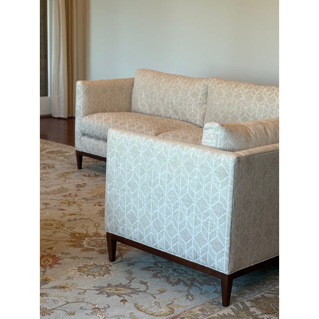 *New* Custom Mid-Century Modern Inspired Lee Industries Geometric Print Sectional For Sale - Image 9 of 12