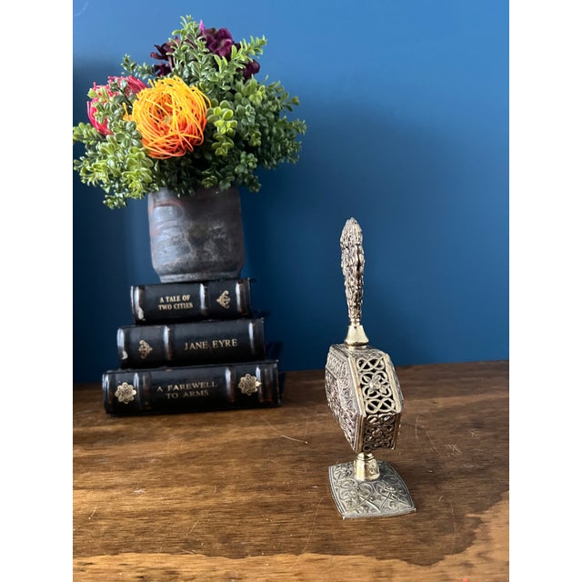 Vintage Ornate Brass Perfume Bottle For Sale - Image 9 of 12