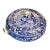 Wedgewood 1933 Ferrara Blue Serving Dish With Lid. Blue Transferware English China With Ships, Buildings, and Flowers For Sale