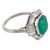 Art Deco Style 4.48 Carat Emerald Diamond Platinum Ring, Size 7.5 For Sale - Image 4 of 6