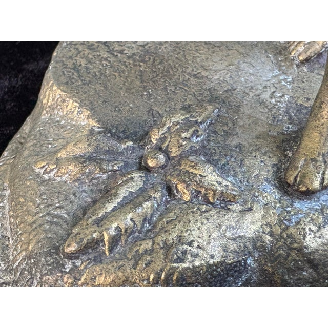 Metal Early 20th Century Signed Classical Bronze-Tone Sculpture of Youth Restraining a Rearing Horse For Sale - Image 7 of 10