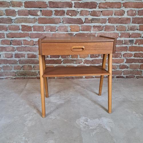 Vintage Scandinavian Teak Bedside Table, 1960s For Sale - Image 4 of 4