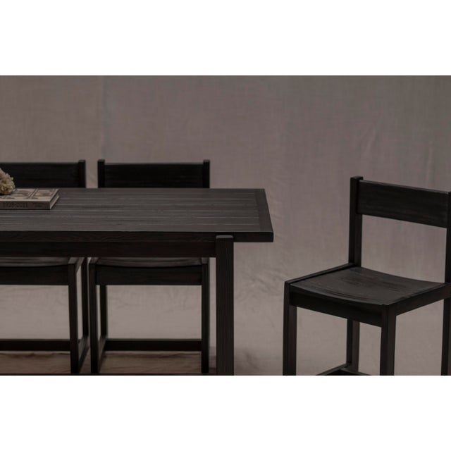 Black Minimalist Dining Set by Hugo Svensson for Bjärnums Möbelfabrik, 1960s, Set of 5 For Sale - Image 8 of 17