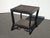 Black Vintage Chinese Chippendale Bamboo Rattan End Table For Sale - Image 4 of 16