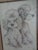 Boho Chic Vintage Framed Poodle Stich on Linen For Sale - Image 3 of 5