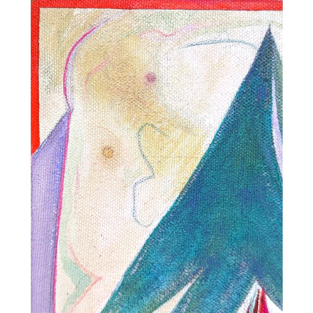 Contemporary Jessica Simorte "Evergreen" Contemporary Colorful Abstract Mixed Media Interior Space Painting, 2022 For Sale - Image 3 of 9